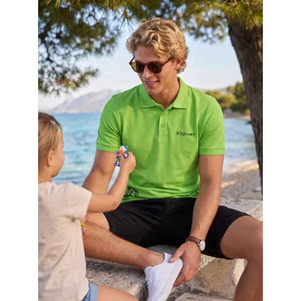  Muška majica s kragnom ALTISPORT ALM013203 ZELENA JABUKA 