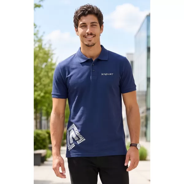  Muška majica s kragnom ALTISPORT ALM013203 PONOĆNO PLAVA 