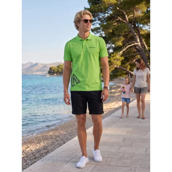  Muška majica s kragnom ALTISPORT ALM013203 ZELENA JABUKA 