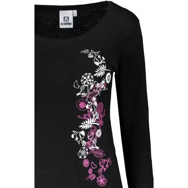  Dámské triko s dlouhým rukávem ALTISPORT CARRYOVER ALW029169 ČERNORŮŽOVÁ 