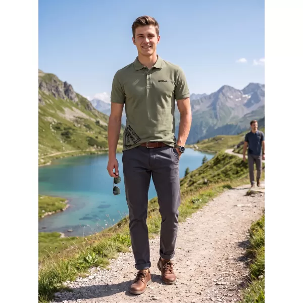  Muška majica s kragnom ALTISPORT ALM013203 KAKI 