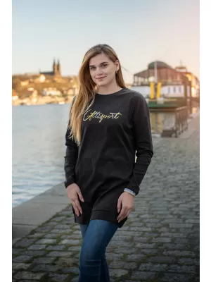 Ženska produžena majica ALTISPORT CEINA LSWT307 CRNO