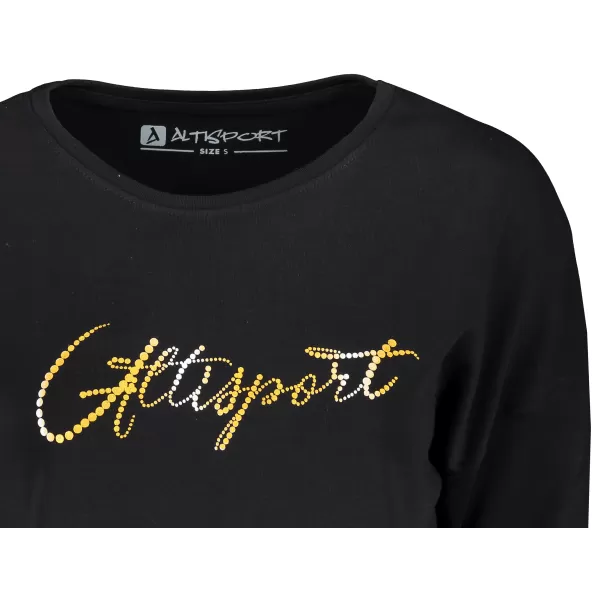  Ženska produžena majica ALTISPORT CEINA LSWT307 CRNO 