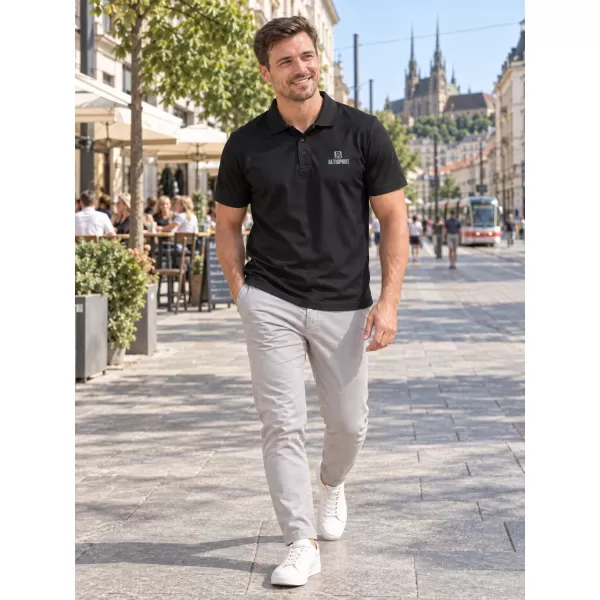  Muška funkcionalna majica s kragnom ALTISPORT ALM006217 CRNO 
