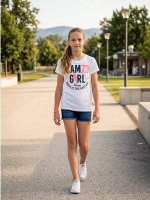 Djevojčica majice s kratkim rukavima SAM 73 KYLIE GT 549 BIJELA