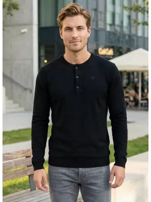 Muški pulover KIXMI LAMONT CRNO