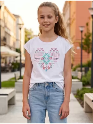 Djevojčica majice s kratkim rukavima SAM 73 FREYA GT 550 BIJELA