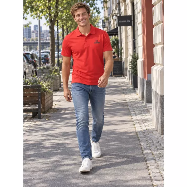  Muška funkcionalna majica s kragnom ALTISPORT ALM006217 CRVENA 