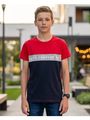 Dječak t -majica s kratkim rukavima SAM 73 TYLER BT 548 CRVENI
