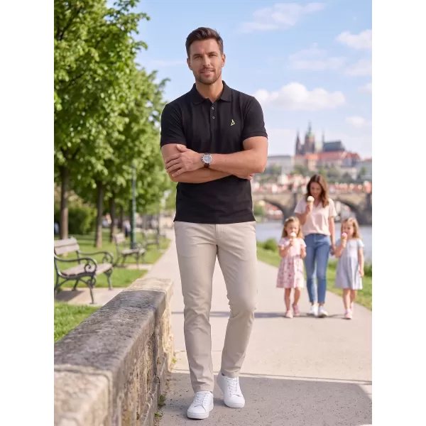  Muška vrhunska majica s kragnom ALTISPORT ALM002203 CRNO I ZELENO 