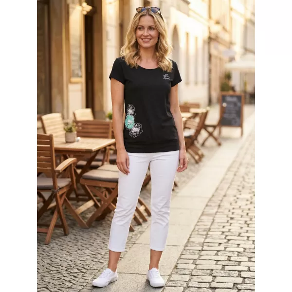  Ženska majica kratkih rukava ALTISPORT ALW106120 CRNI TIRKIZ 