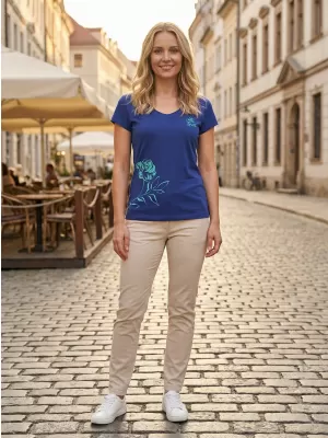 Ženska majica kratkih rukava ALTISPORT ALW108162 KRALJEVSKI PLAVA