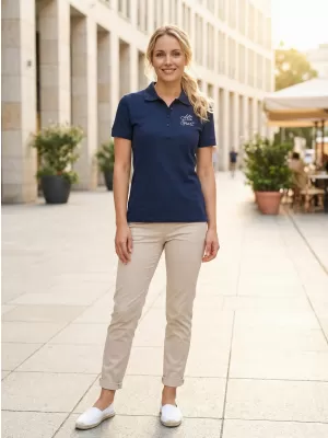 Ženska majica s kragnom ALTISPORT ALW056210 PONOĆNO PLAVA