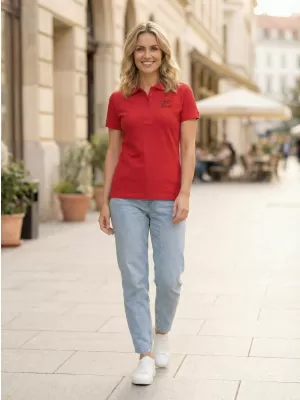 Ženska majica s kragnom ALTISPORT ALW056210 CRVENA