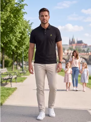 Muška vrhunska majica s kragnom ALTISPORT ALM002203 CRNO I ZELENO