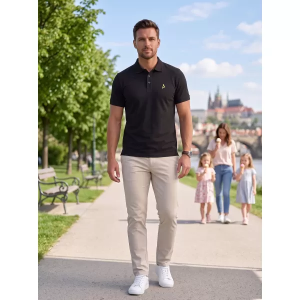  Muška vrhunska majica s kragnom ALTISPORT ALM002203 CRNO I ZELENO 