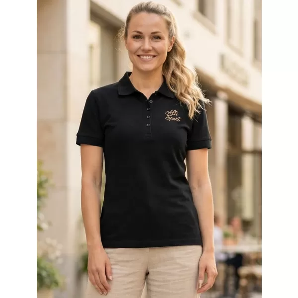  Ženska majica s kragnom ALTISPORT ALW056210 CRNO I ZLATNO 
