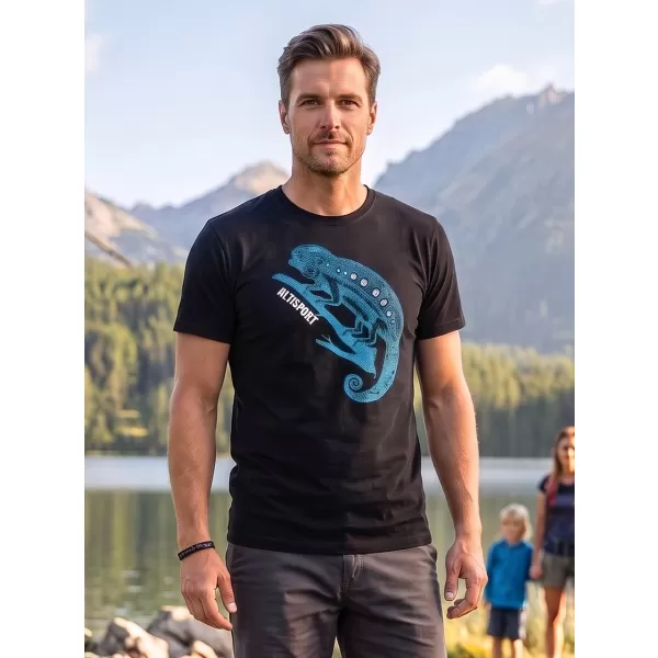  Pánské triko ALTISPORT CARRYOVER ALM017129 ČERNOMODRÁ 