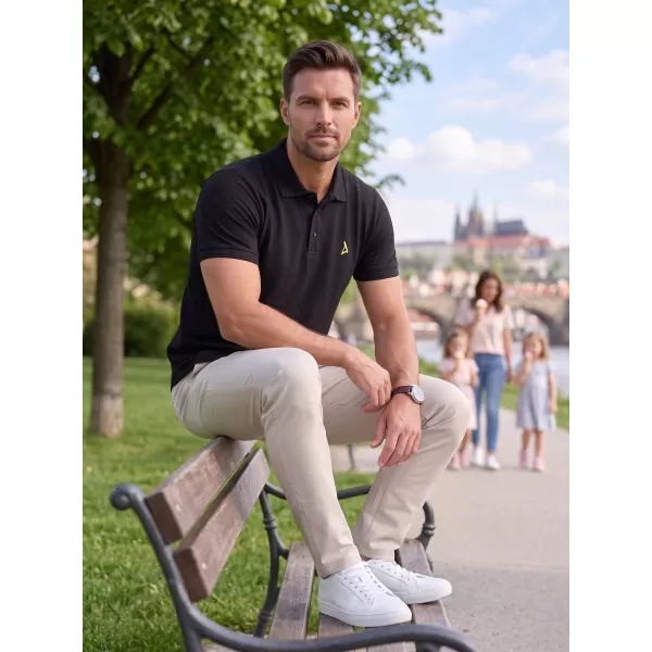  Muška vrhunska majica s kragnom ALTISPORT ALM002203 CRNO I ZELENO 