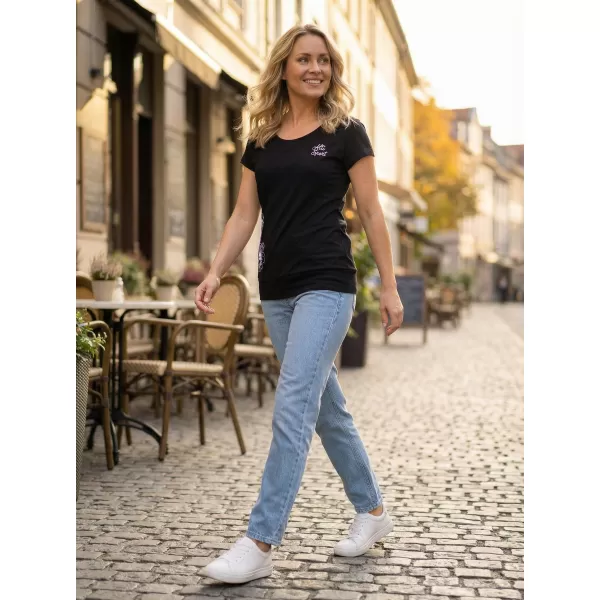  Ženska majica kratkih rukava ALTISPORT ALW106120 CRNO RUŽIČASTA 