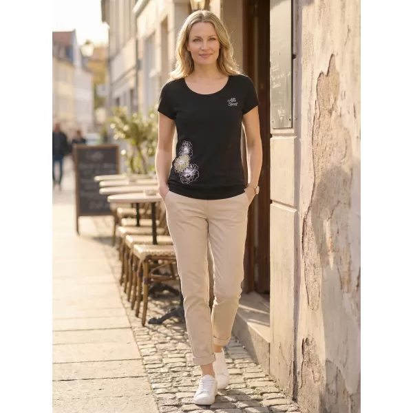  Ženska majica kratkih rukava ALTISPORT ALW106120 CRNO I ZLATNO 