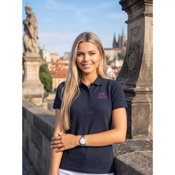  Ženska majica s kragnom ALTISPORT ALW056210 MORNARSKO PLAVA 