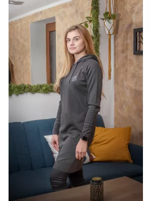Ženska produžena majica ALTISPORT MIBELA LSKU366 TAMNO SIVA