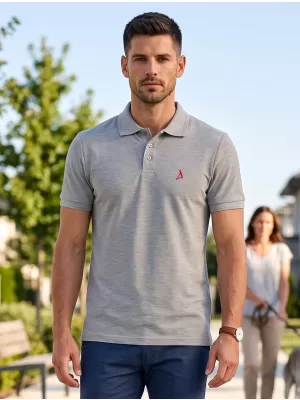 Muška vrhunska majica s kragnom ALTISPORT ALM002203 TAMNO SIVI ODSJAJI
