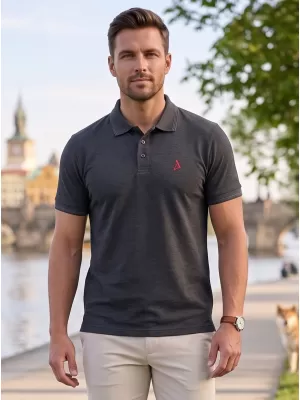 Muška vrhunska majica s kragnom ALTISPORT ALM002203 ANTRACIT NAGLASAK