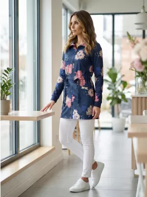 Ženski sweatshirt KIXMI MIRABEL TAMNO PLAVA