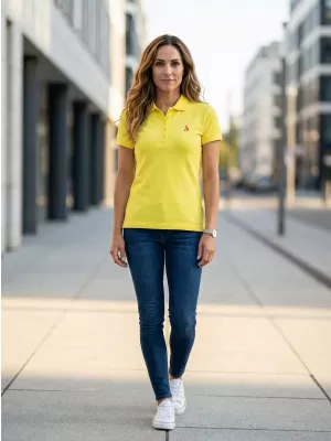 Ženska premium majica s kragnom ALTISPORT ALW002210 LIMUN