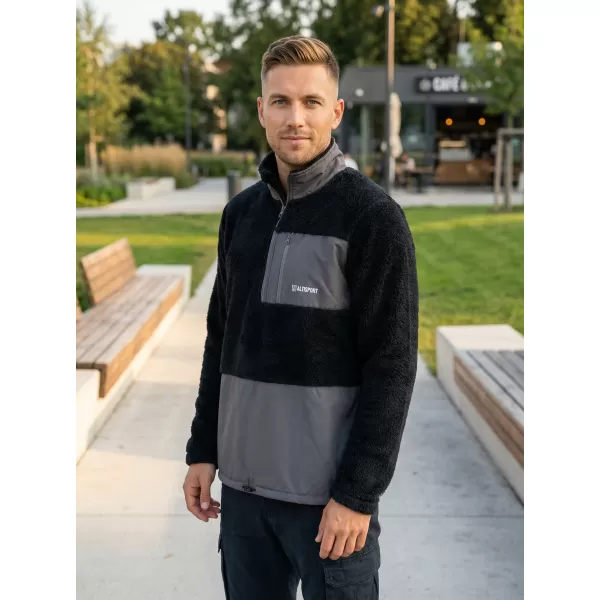  Muška majica od flisa ALTISPORT HONOB MSWU307 CRNO 
