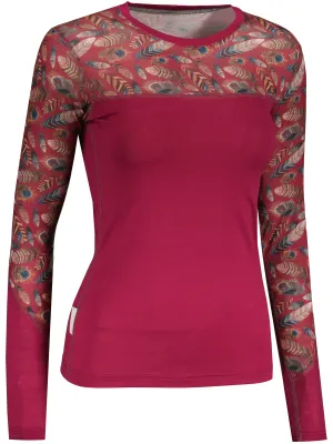 Ženska termo majica SENSOR MERINO IMPRESS 21200019 LILA/FEATHER