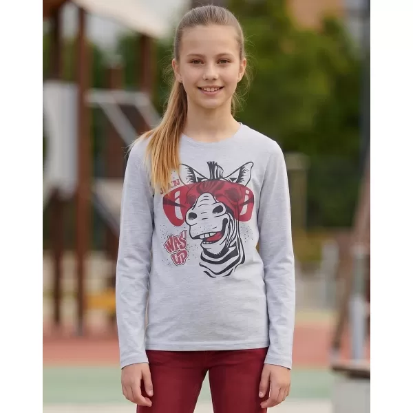  Djevojčica majice s dugim rukavima SAM 73 AGNES GT 555 SVIJETLO SIVE BOJE 