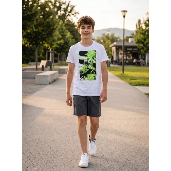  Dječak t -majica s kratkim rukavima SAM 73 LEO BT 550 BIJELA 