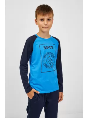 Dječak t -majica s dugim rukavima SAM 73 JACK BT 553 JARKO PLAVA BOJA