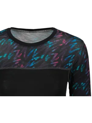 Ženska termo majica SENSOR MERINO IMPRESS 21200018 CRNA/STRIPES