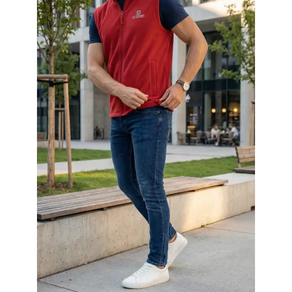  Muški prsluk od flisa ALTISPORT ALM006518 TAMNOCRVENA 