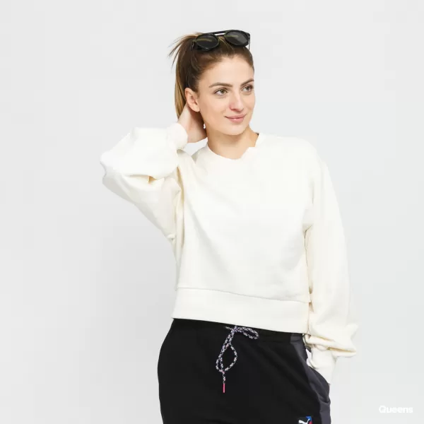  Ženski skraćeni top sweatshirt PUMA CLASSICS PUFF SLEEVE CREW 531616-73 SJAJ SLONOVAČE 