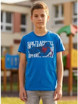 Dječak t -majica s kratkim rukavima SAM 73 PETER BT 562 JARKO PLAVA BOJA