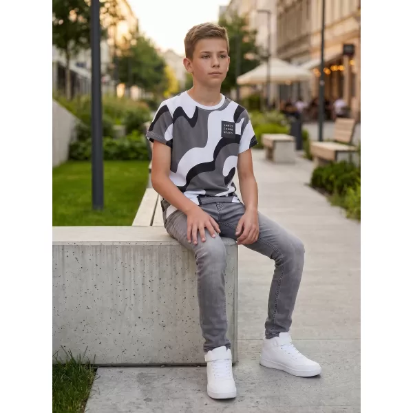  Dječak t -majica s kratkim rukavima SAM 73 OSCAR BT 555 CRNI 