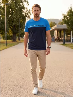Muški majica s kratkim rukavima SAM 73 MALCOLM MT 800 JARKO PLAVA BOJA