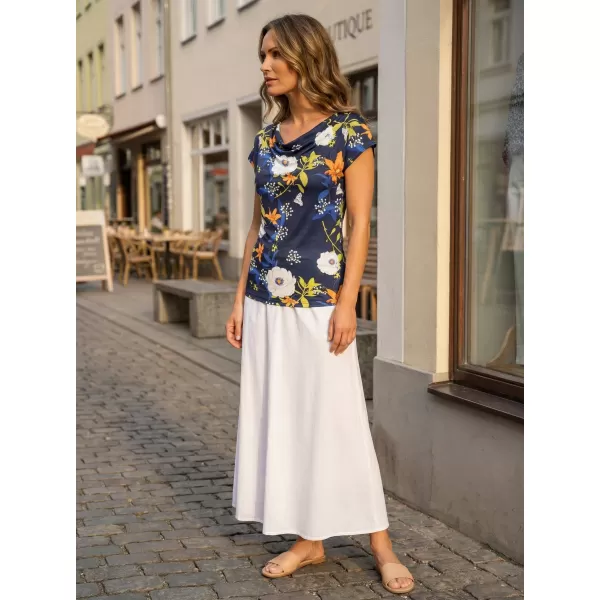  Ženska majica kratkih rukava KIXMI NANCY TAMNO PLAVA 