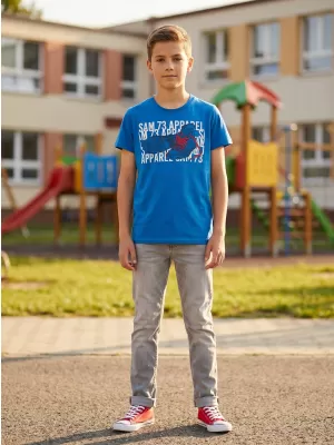 Dječak t -majica s kratkim rukavima SAM 73 PETER BT 562 JARKO PLAVA BOJA