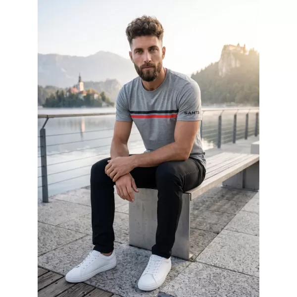 Muška majica kratkih rukava SAM 73 LARRY MT 803 SIVA 