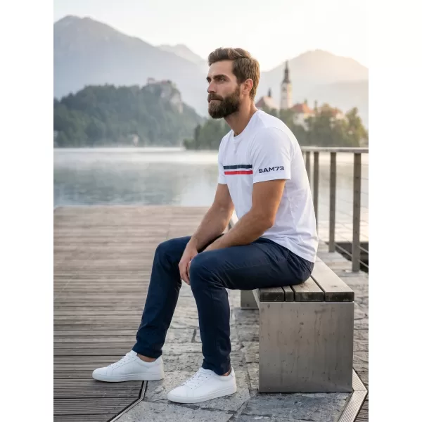  Muški majica s kratkim rukavima SAM 73 LARRY MT 803 BIJELA 