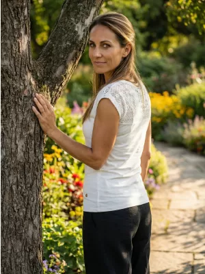 Ženska majica kratkih rukava KIXMI NONIE BIJELA