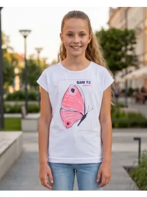 Djevojačka majica s kratkim rukavima SAM 73 AVERIE GT 566 BIJELA