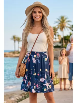 Ženska suknja KIXMI NALA TAMNO PLAVA