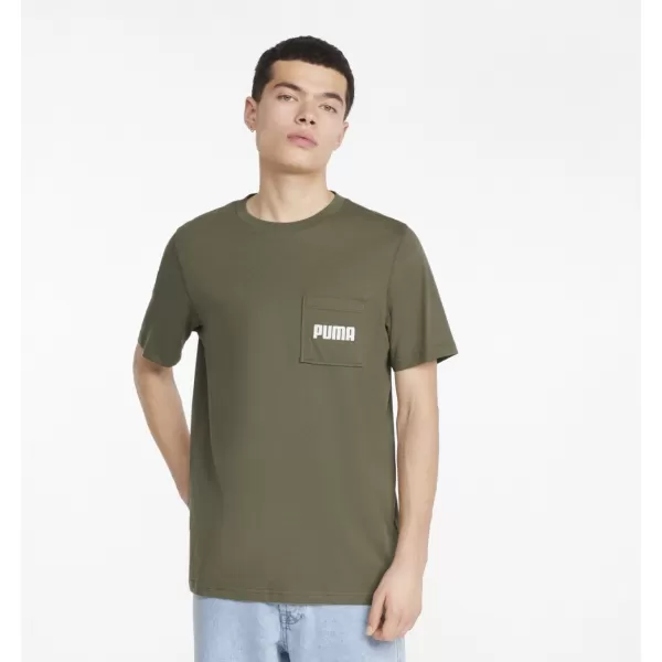  Muška majica kratkih rukava PUMA MODERN BASIC POCKET TEE TAMNOZELENA MAHOVINA 